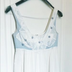 Tabitha for Anthropologie white/blue dress
